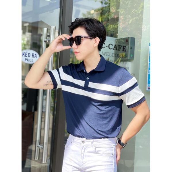 Áo polo nam màu xanh đen hot, áo cao cấp vải cá sấu size VNXK sang trọng, thời trang - NEW UNISEX