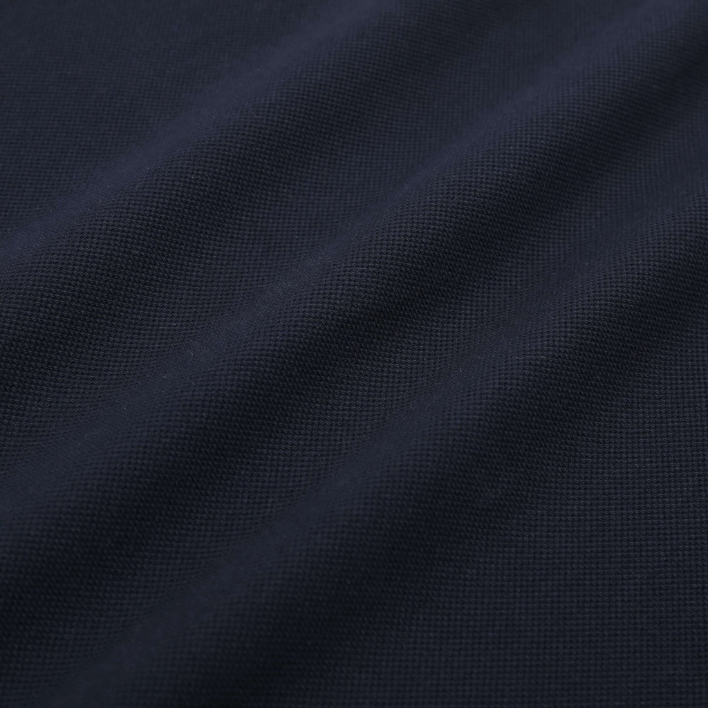 Áo Polo nam phối cơ bản 100% cotton màu xanh đen phối cổ trắng, chuẩn form, thoải mái