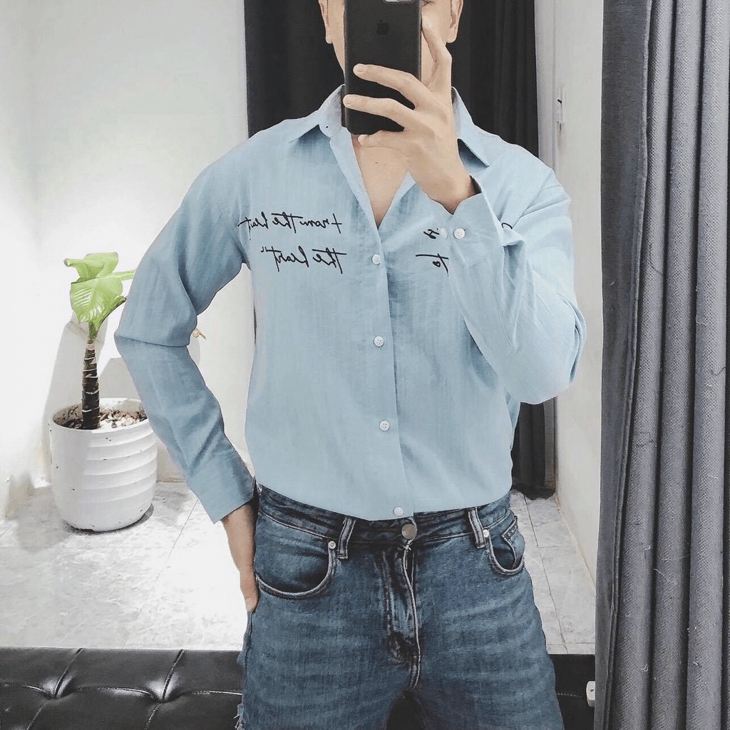 Áo Sơ mi Nam CHẤT ĐŨI, IN THÊU HOT TREND - NEW UNISEX