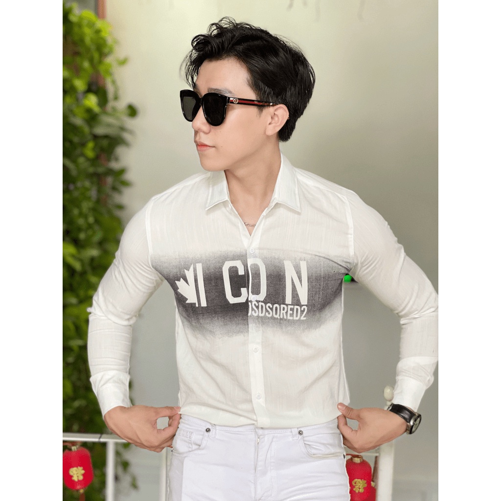 Áo Sơ mi Nam CHẤT ĐŨI, IN HÌNH THƯƠNG HIỆU THỜI TRANG - NEW UNISEX