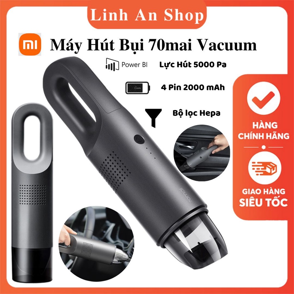 Máy Hút Bụi Cầm Tay Xiaomi 70mai Vacuum PV01 - Máy Hút Bụi Ô Tô Siêu Sạch - Nhỏ Gọn, Dễ Sử Dụng - Hàng Chính Hãng 70mai