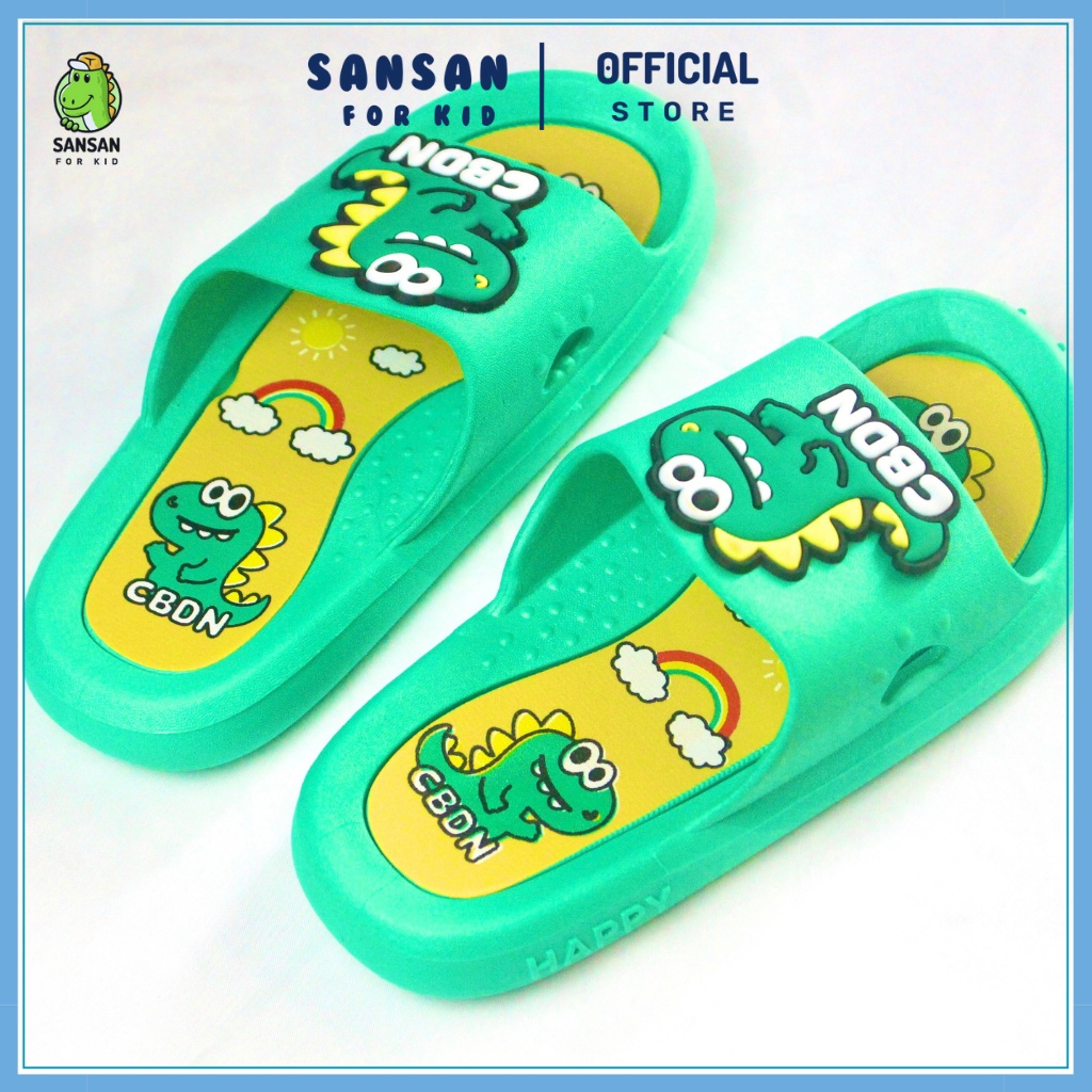 Dép Cao Su Khủng Long cho Bé trai, Dép cao su mềm đẹp, hoạ tiết bắt mắt, Đi học đi chơi