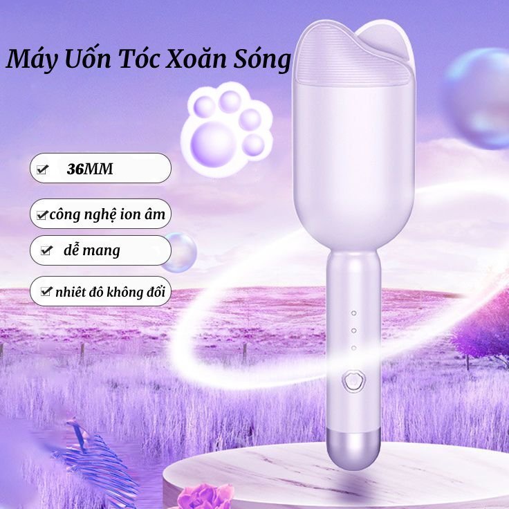 Máy Uốn Tóc Xoăn Sóng Nước Size 36mm, 3 Chế Độ Nhiệt, Tích Hợp Ion Bảo Vệ Tóc Hư Tổn Máy Uốn Tóc Xoăn Sóng Nước