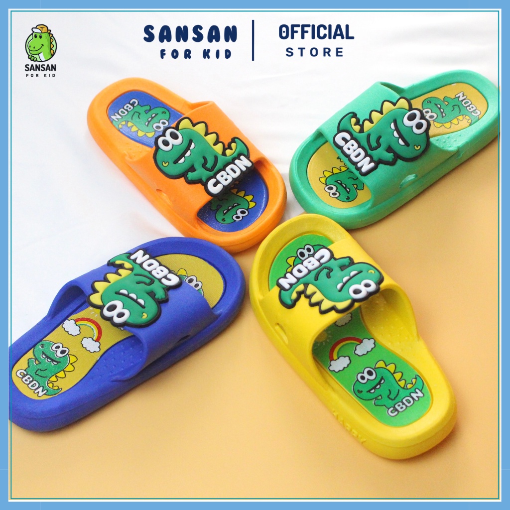 Dép Cao Su Khủng Long cho Bé trai, Dép cao su mềm đẹp, hoạ tiết bắt mắt, Đi học đi chơi