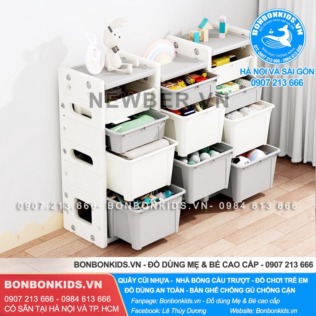 Kệ đồ chơi cho bé, Kệ để đổ chơi Newber 11 ngăn dày dặn chắc chắn