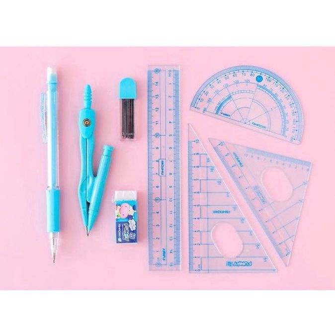 Compass Aihao 7701 / Compa chì kim hình ảnh cute ngộ nghĩnh / Bộ compa 8 sản phẩm