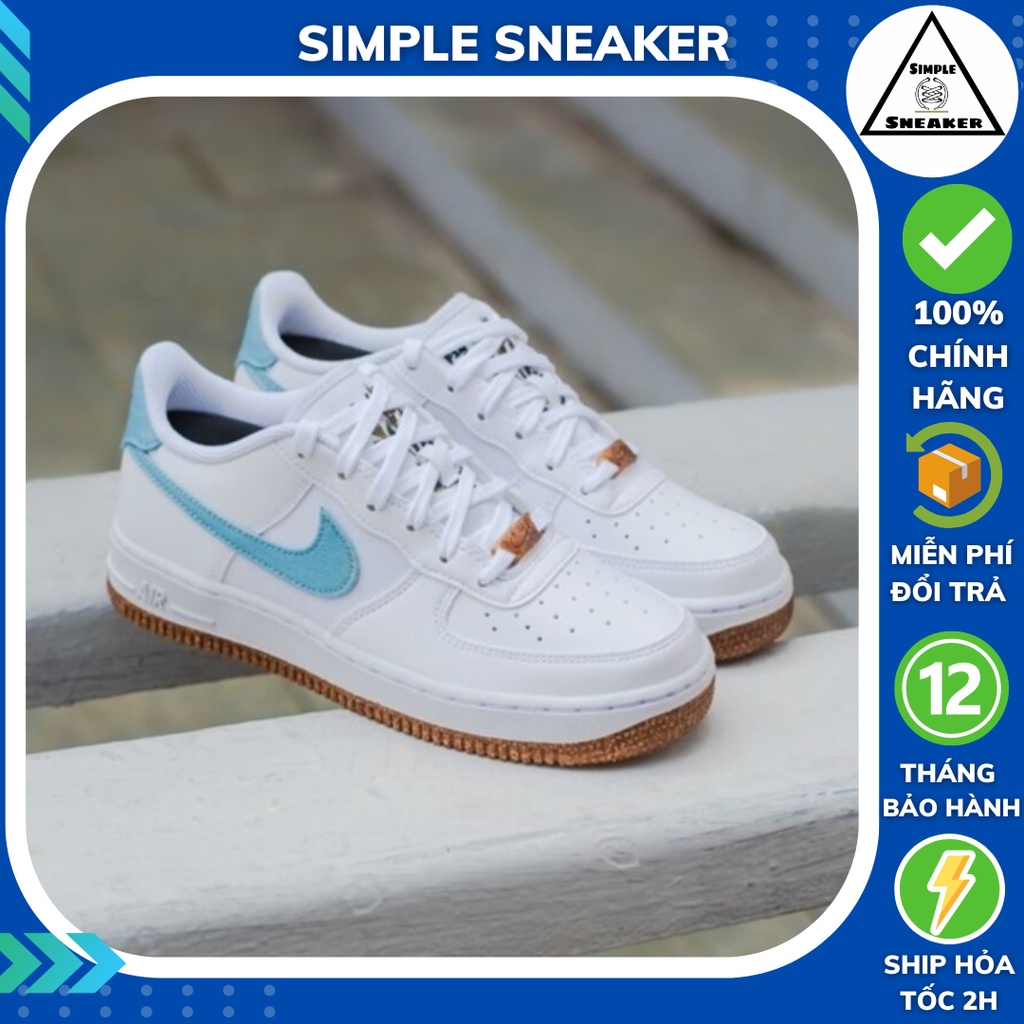 Giày Nike Air Force 1 Indigo Chính Hãng 💙SIMPLE SNEAKER💙 Air Force 1 Nữ Indigo Canvas White Blue [DA3093-100]