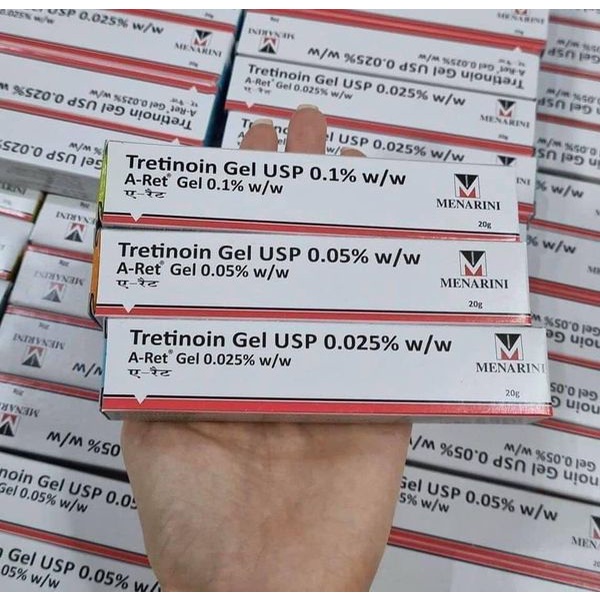 TRETINOIN_ARET_USP Tretinoin 0.1%, 0.05%, 0.025%, GEL GIẢM MỤN, TRẺ HÓA DA