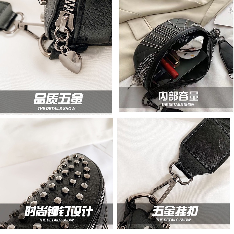 Hàng Có Sẵn!✨Túi Đeo Chéo Đính Đinh Tán Phối Tua Rua Thời Trang 2022 Cho Nữ