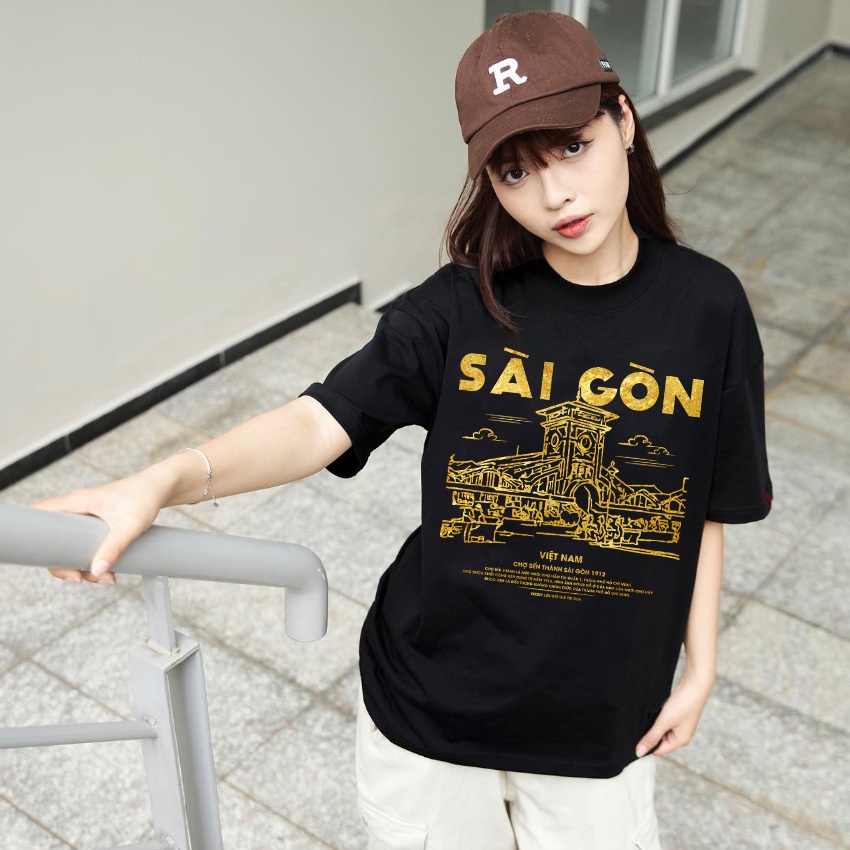 Áo Thun Unisex BEESKY 100% Cotton SÀI GÒN CHỢ BẾN THÀNH-SGCBTBS001