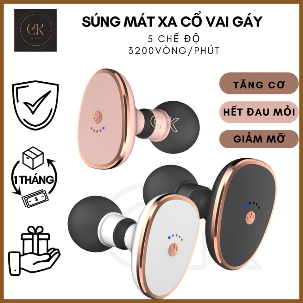 Máy massage Cổ Vai Gáy 5 Cấp Độ Máy Massage Cầm Tay Súng mát xa mini CK Máy Mát Xa Cổ Vai gáy Lưng hỗ trợ mát xa chuy