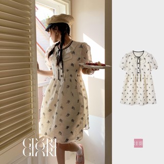 Váy họa tiết hoa hồng -IRISBOUTIQUE-ID2023K15/ Cream Rose Dress