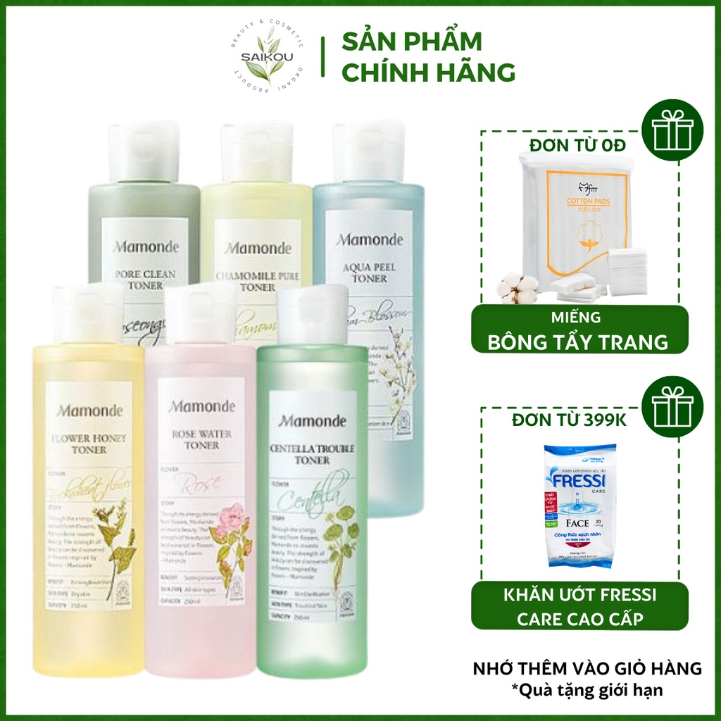 Toner Mamonde, Toner Diếp Cá Mamonde, Nước Hoa Hồng Cung Cấp Độ Âm Mamonde Rose Water Toner 250ml Se Khít Lỗ Chân lông