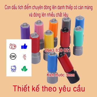 Con dấu tích điểm 9mm chuyên đóng lên thẻ tích điểm có cán màng mờ