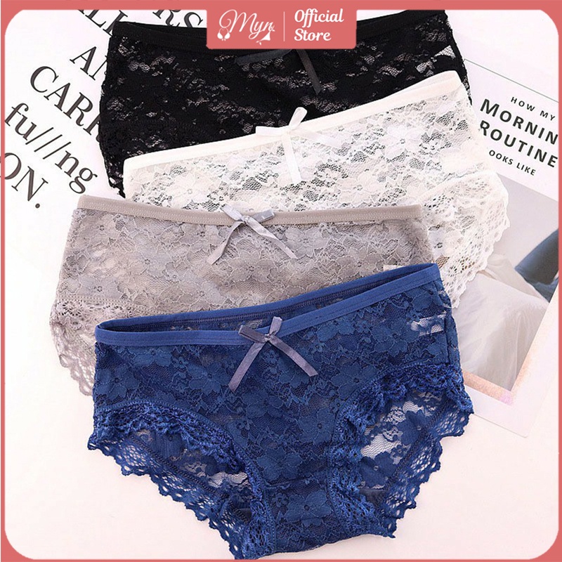 ❤ SET 10 QUẦN LÓT REN ĐÍNH NƠ DỄ THƯƠNG QUYẾN RŨ QL3