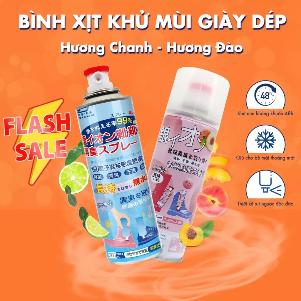 Bình xịt khử mùi hôi giày dép Nano Bạc diệt khuẩn, chai sịt làm thơm tủ quần áo, hết mùi tất chân, vớ chân lưu hương lâu