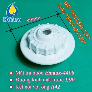 Mắt trả nước hồ bơi EM-4408, mặt trước dạng lồi, đường kính ống fi 42mm kết nối mặt sau, mặt trước đường kính 90mm