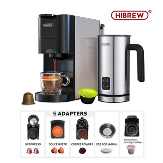 Máy pha cà phê viên nén HiBREW 5 trong 1 Espresso hoàn toàn tự động với máy tạo bọt sữa nóng lạnh