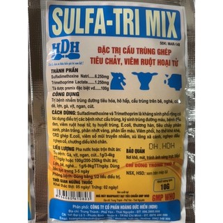 Sulfa-trimix 10g Cầu trùng cho gà chọi, chim cảnh, gà vịt thịt