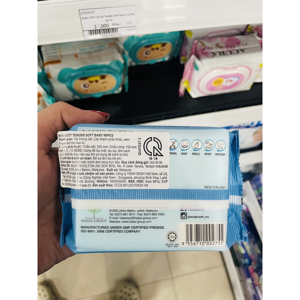 KHĂN ƯỚT TENDER SOFT BABY WIPES 30 SHEETS