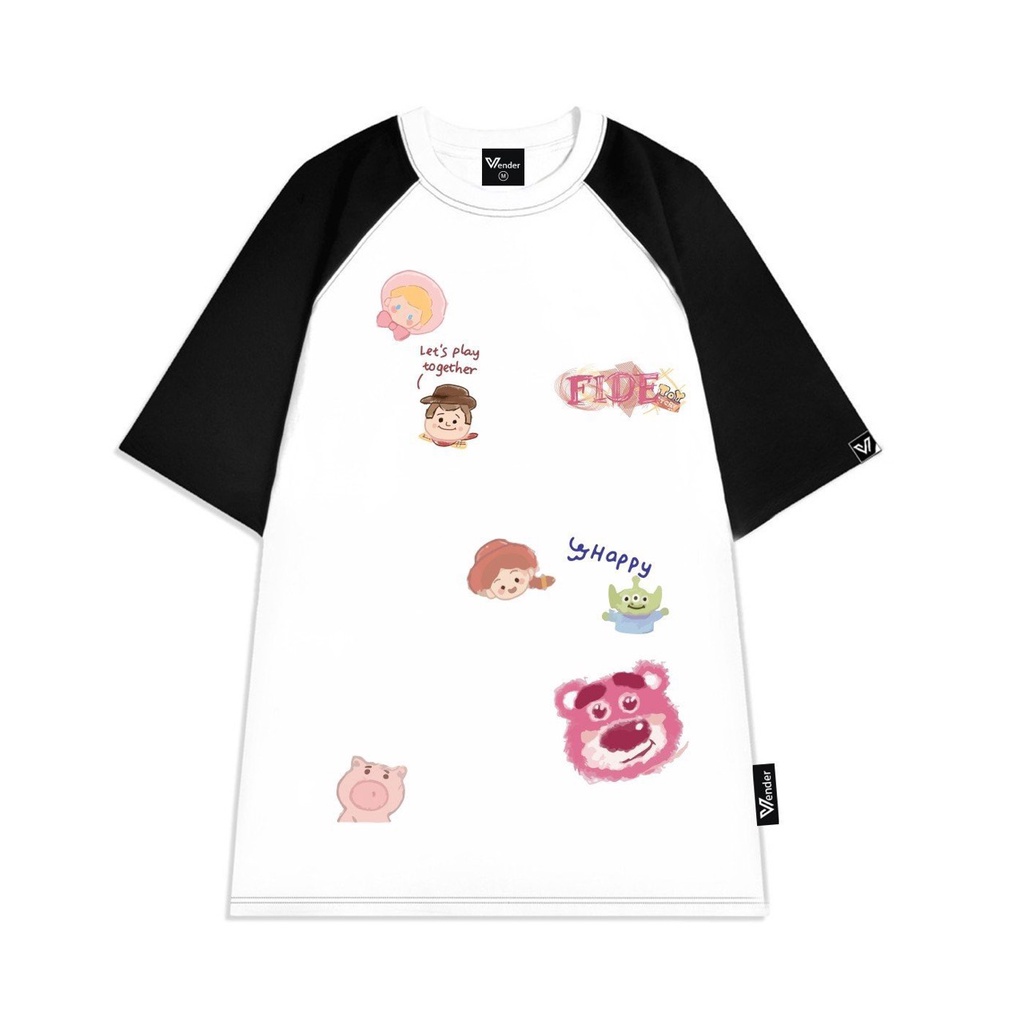 Áo thun nam nữ, phối màu tay sticker GẤU V7 Official