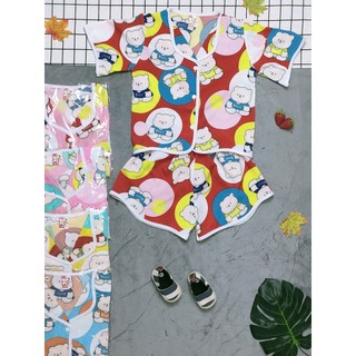 Đồ bộ pyjama lụa tay ngắn bé (6-18kg) (giao họa tiết ngẫu nhiên)