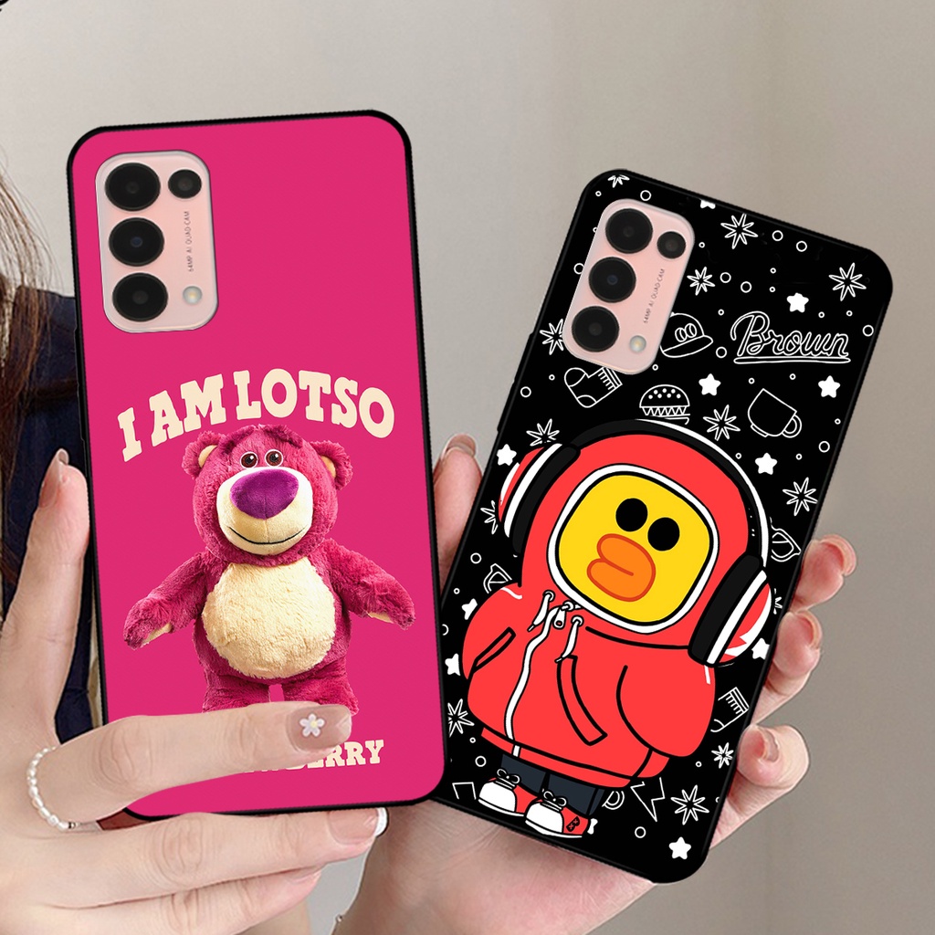 Ốp lưng Oppo Reno 5 4G / Reno 5 5G / Reno5 in hình gấu dâu losto,gấu brown, thỏ cony cute dễ thương