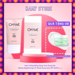 Kem Chống Nắng Nâng Tone Dạng Sữa Okame Brightening UV Shield Sunscreen SPF 50/PA++++