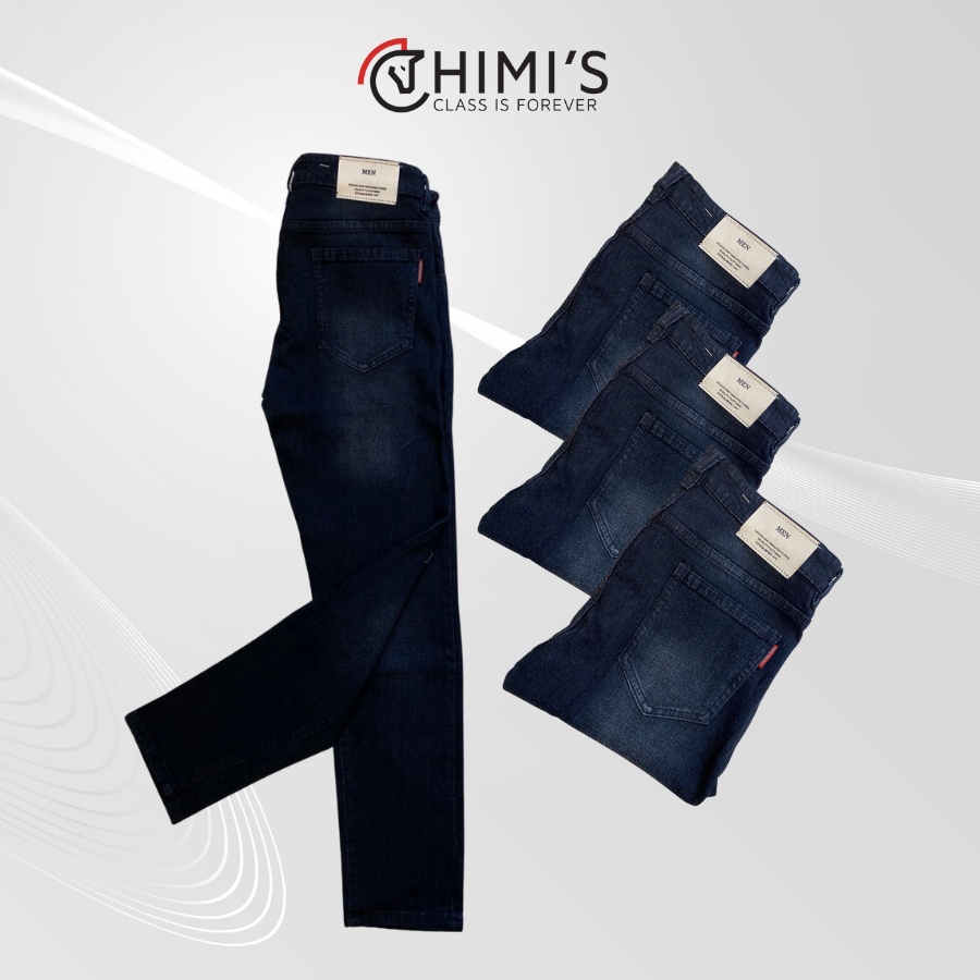 Quần jean nam rách gối sước ống CHIMI 9363 quần bò dáng Slim Fit màu Đen xám vải Cotton co giãn thoáng mát dễ vận động