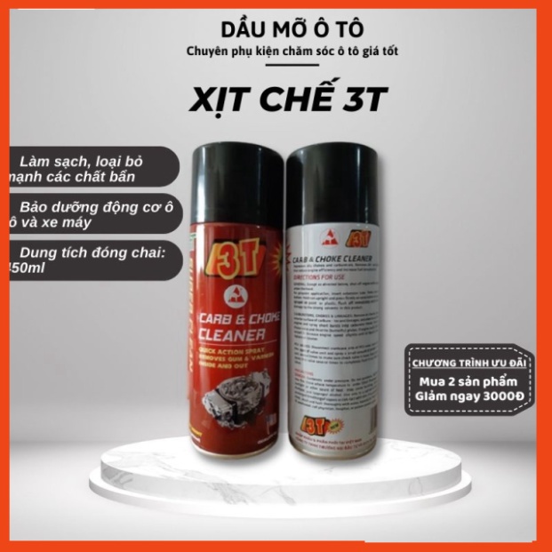 Xịt chế 3T 🔥 Freeship 🔥 Chai Xịt & Xúc Bình Xăng Con,Rửa Họng Ga, Rửa Xy Lanh, Vệ Sinh Kim Phun 3T công nghệ Mỹ - DMOT