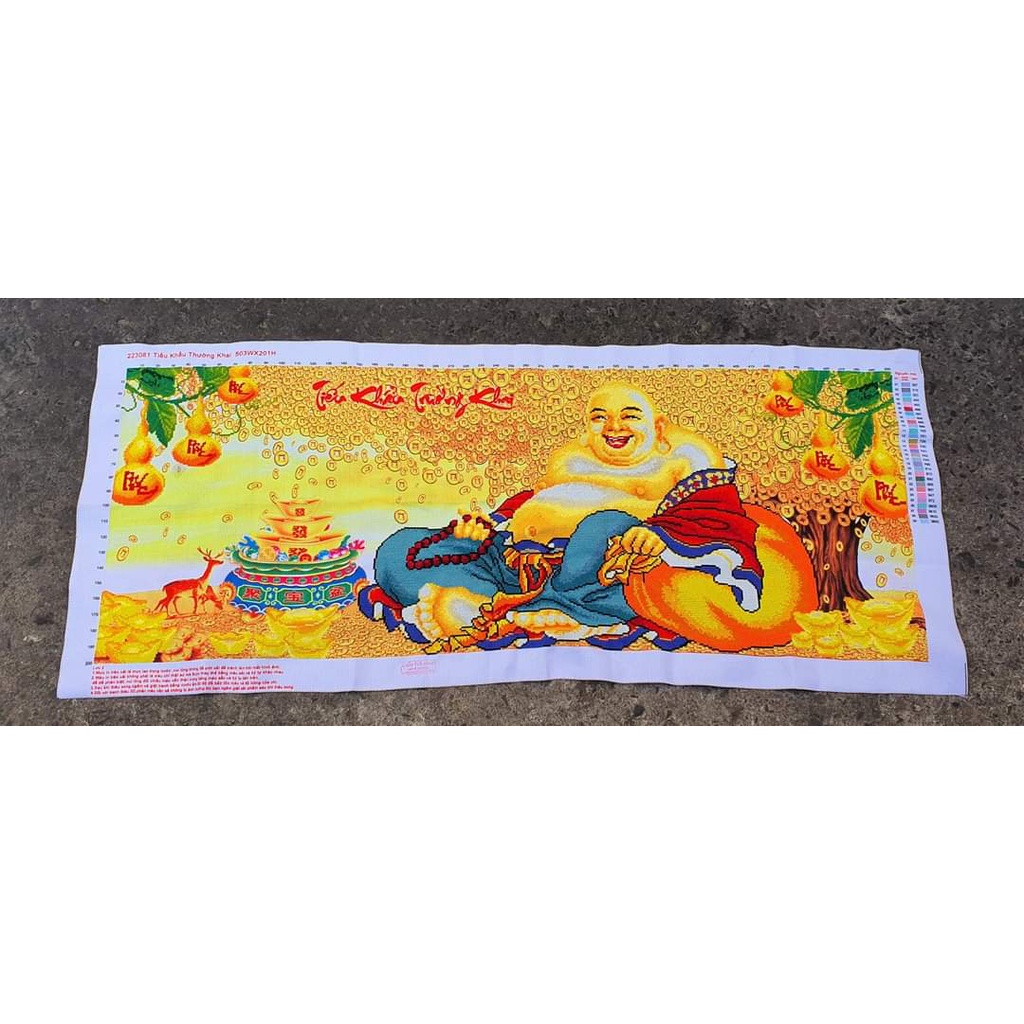 Tranh thêu chữ thập thành phẩm phật di lạc Z588-118x57cm MN0167 MN0166 LV3495 223081 88886 89016 MN0226