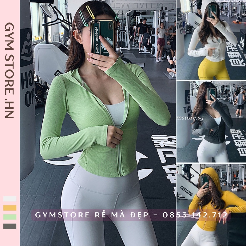 Áo Khoác Gym Yoga Chống Nắng Thể Thao CÓ NÓN Thun Gân Mềm Cực Mịn Co Dãn Tốt Thoáng Mát 𝙎𝙤𝙡𝙤 𝙎𝙥𝙤𝙧𝙩𝙨𝙬𝙚𝙖𝙧 2066