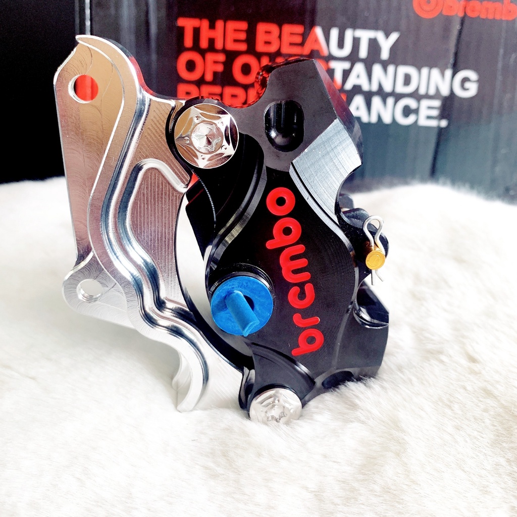 Heo kèm pát cnc Vespa_heo rembo logo đỏ, pas cnc đĩa 220mm cho Vespa