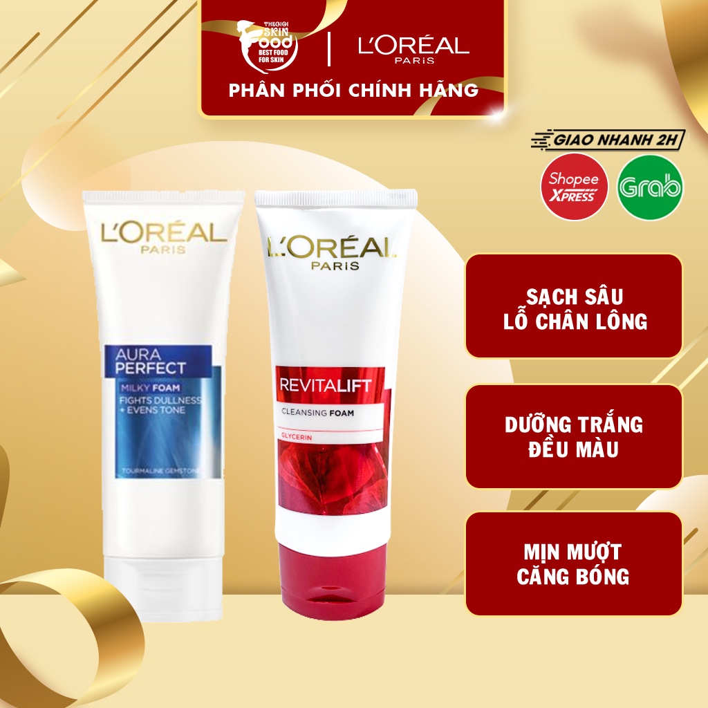 Sữa Rửa Mặt Làm Sáng Mịn Da L'Oreal White Perfect Milky Foam