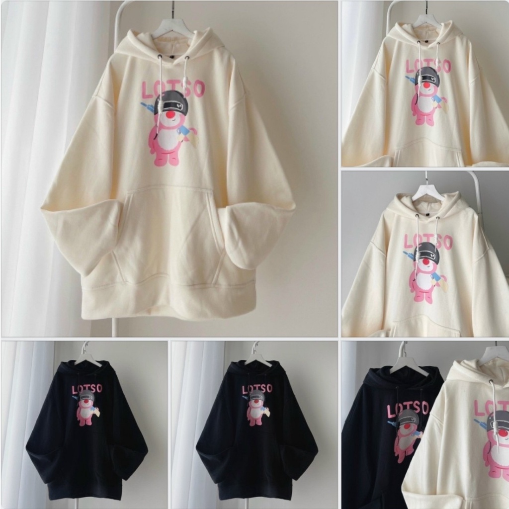 Áo Khoác Hoodie Gấu Lotsos Logo Vác Sung Bá Ngầu gkm fashion 68 Cute Độc Lạ Cho Nam Nữ Mới Nhất Phong Cách tp