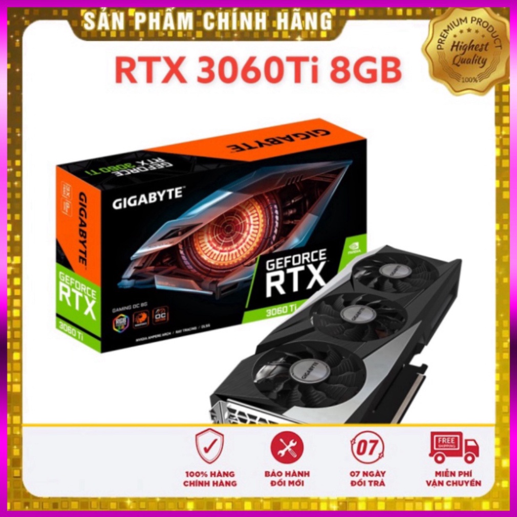 Mới Card Màn Hình GIGABYTE RTX 3060 GAMING OC 12GB - 3060TI GAMING OC 8GB GDDR6 Sale cực sốc . Khuyến mãi khủng