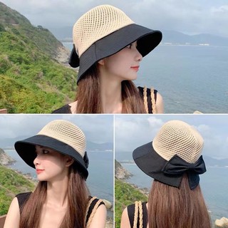 Mũ vành lưới thắt nơ thời trang