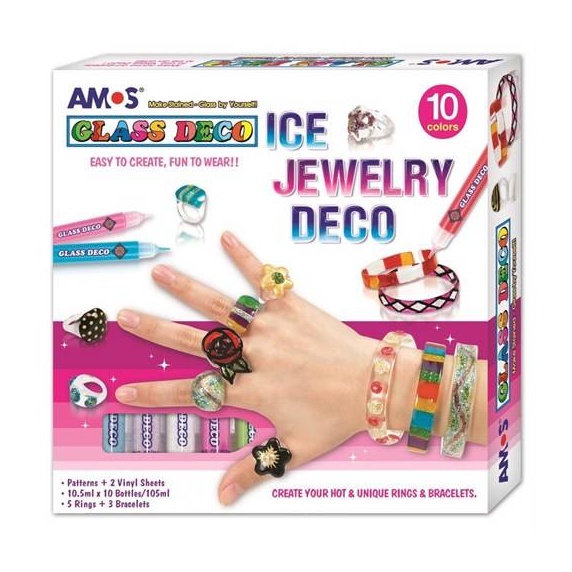 Bộ bút vẽ trang sức Nhẫn và Vòng tay AMOS Glass Deco Ice Jewelry Kit GD10P10IJ