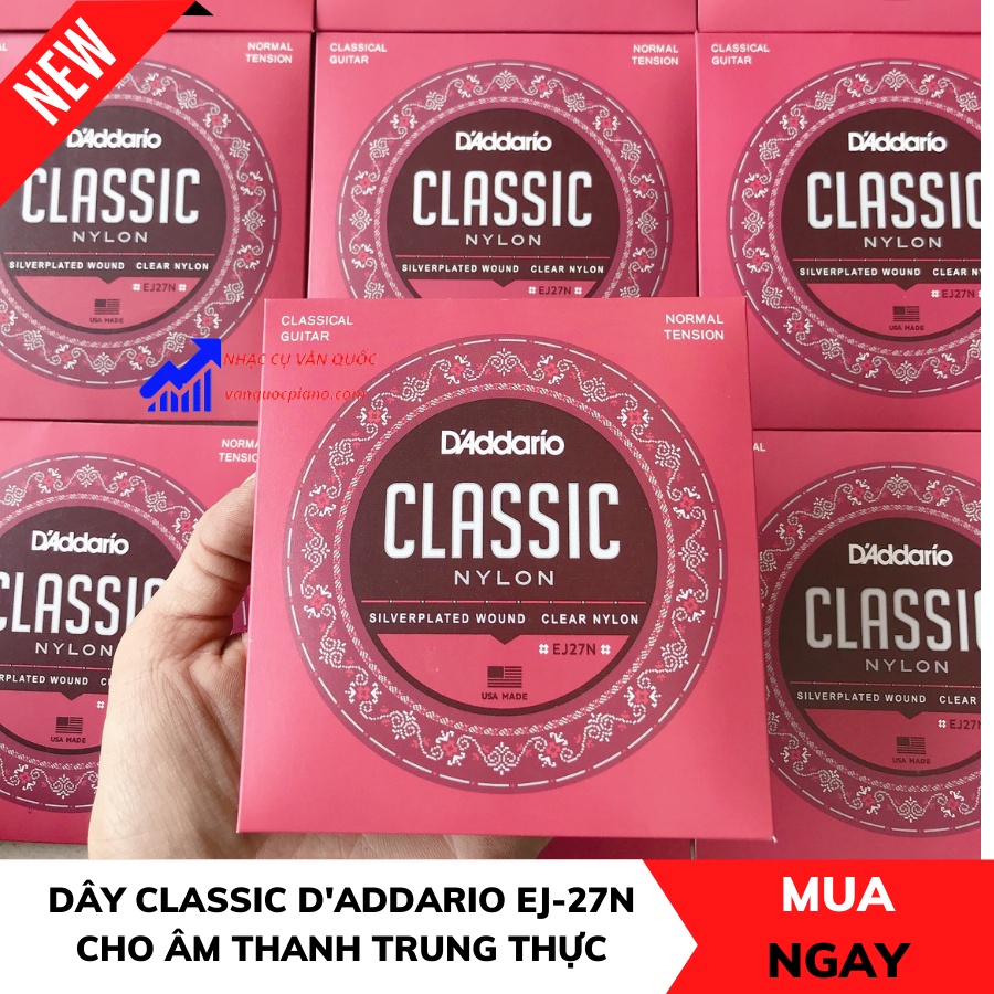Dây Đàn Guitar D'addario EJ46 EJ49 EJ27N Dành Cho Dòng Đàn Guitar Classic