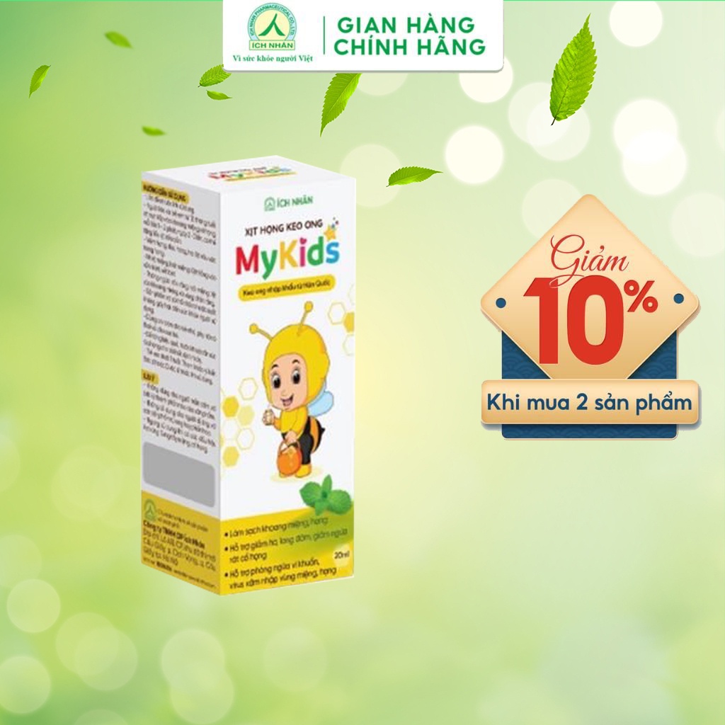 Xịt Họng Keo Ong MyKids - Hỗ trợ giảm các triệu chứng ngứa rát cổ họng, ho do viêm họng, ho gió, ho khan, ho có đờm 20ml