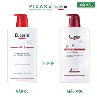 [Mã COSBAUH3 giảm 8% đơn 300K] Sữa tắm dành cho da nhạy cảm Eucerin Washlotion pH5 Eucerin 1000ml
