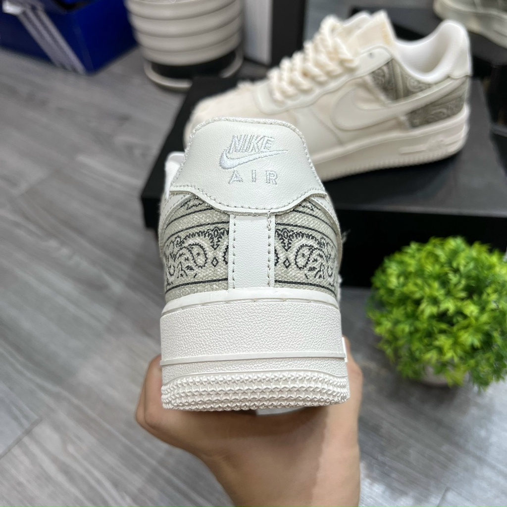 Giày Sneaker Air Force 1 Thổ Cẩm, Giày AF1 Dây Thừng Hàng Cao Cấp Full Box + Bil
