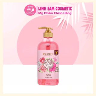 Sữa tắm purite mềm mịn hoa hồng 850ml