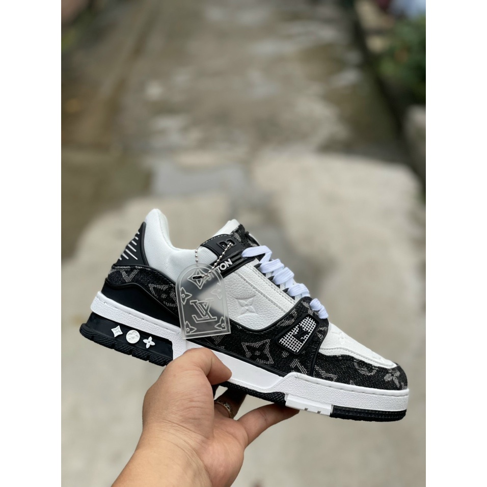 Giày LV Louis Vuitton Trainer Black White, Giày Sneaker LV Nam Nữ Thời Trang Cao Cấp