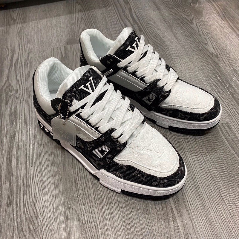 Giày LV Louis Vuitton Trainer Black White, Giày Sneaker LV Nam Nữ Thời Trang Cao Cấp