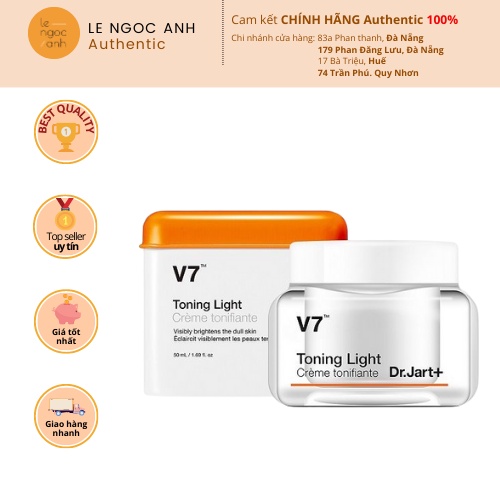 Kem dưỡng trắng tái tạo da V7 Toning Light Dr.Jart+ Hàn Quốc 50ml