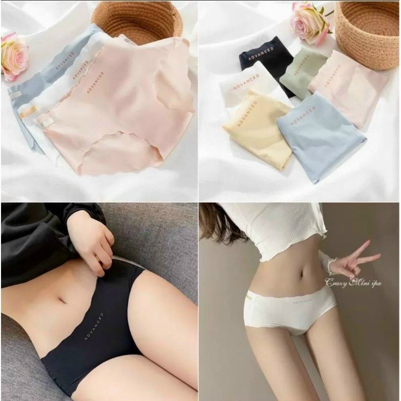 Che tên sp, chọn màu - Quần lót su tăm viền sóng cạp bo chống tụt 1007