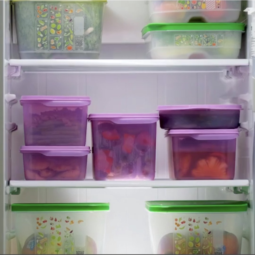 Bộ hộp trữ mát Tupperware Freshia Purple Set 5 hộp - Bảo hành trọn đời - Nhựa nguyên sinh PP số 5 an toàn sức khoẻ