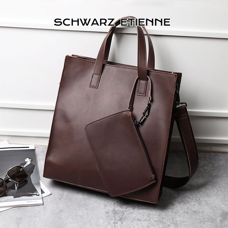 Schwarz ETIENNE Túi Xách Da PU Sức Chứa Lớn Thời Trang Hàn Quốc Trẻ Trung Cho Nam Và Nữ