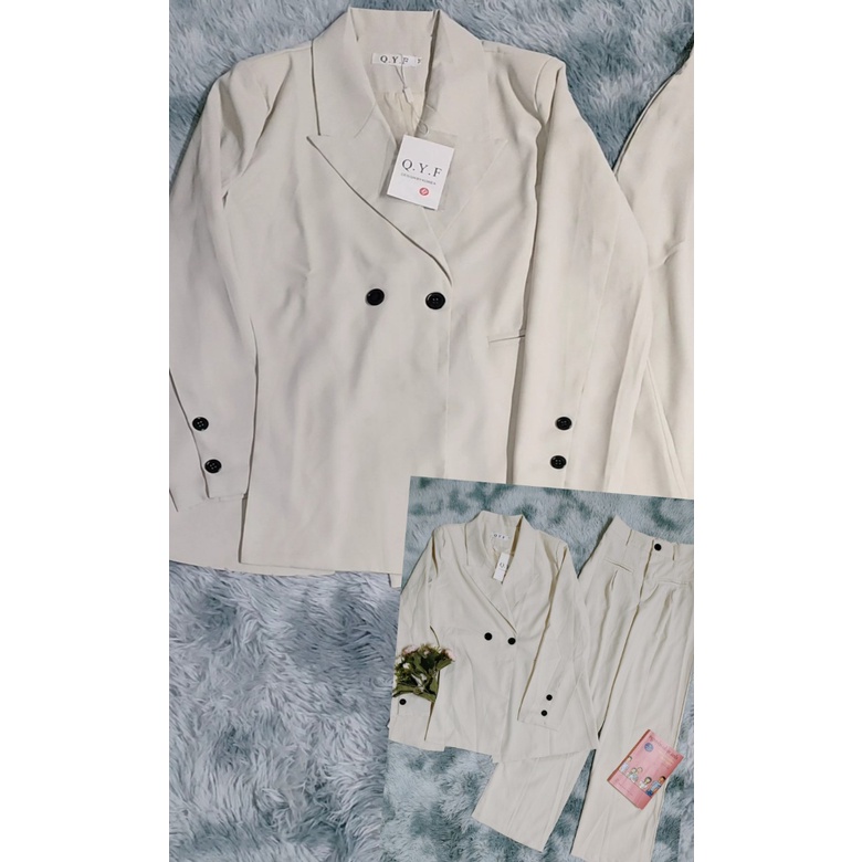 Sẵn Xanh lục-M(Hàng Đẹp)Ảnh thật 5 hình cuối-Set áo blazer + quần âu thiết kế phong cách Hàn Quốc | BigBuy360 - bigbuy360.vn